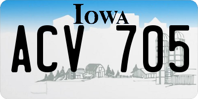 IA license plate ACV705