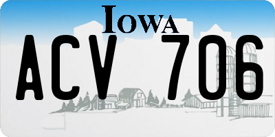 IA license plate ACV706