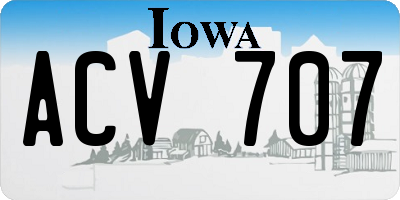 IA license plate ACV707