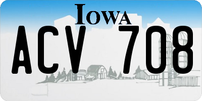 IA license plate ACV708