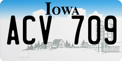 IA license plate ACV709