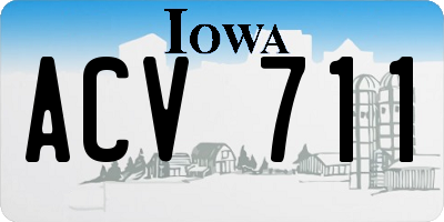 IA license plate ACV711
