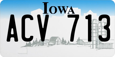 IA license plate ACV713
