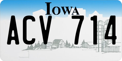 IA license plate ACV714