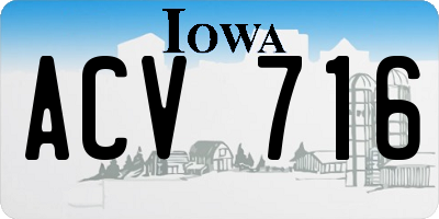 IA license plate ACV716