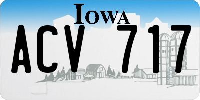 IA license plate ACV717