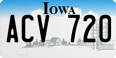 IA license plate ACV720