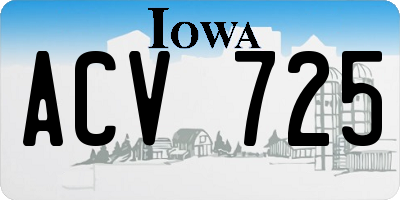 IA license plate ACV725