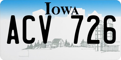 IA license plate ACV726