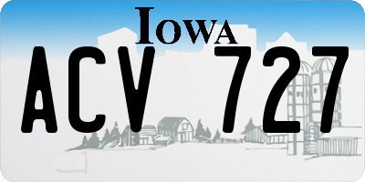 IA license plate ACV727