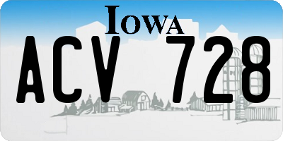 IA license plate ACV728