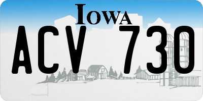 IA license plate ACV730