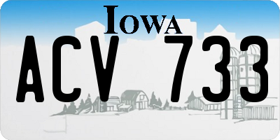 IA license plate ACV733