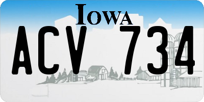 IA license plate ACV734