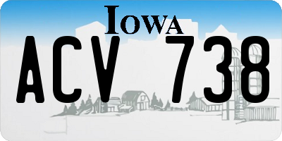 IA license plate ACV738