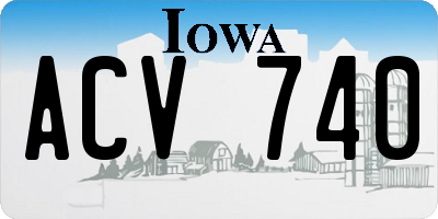 IA license plate ACV740