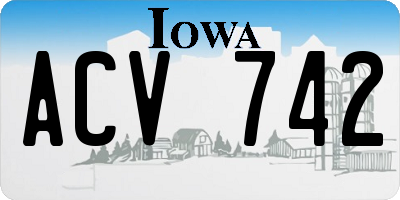 IA license plate ACV742