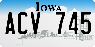 IA license plate ACV745