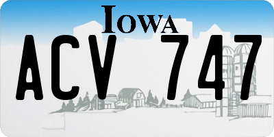 IA license plate ACV747