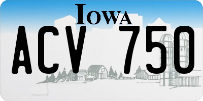 IA license plate ACV750