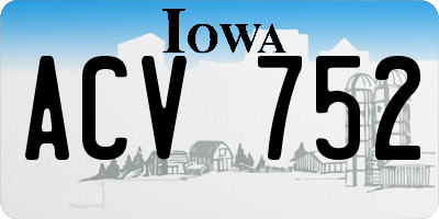 IA license plate ACV752