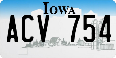 IA license plate ACV754