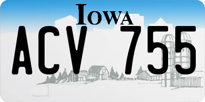 IA license plate ACV755