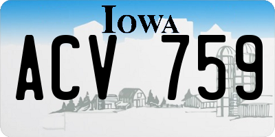 IA license plate ACV759