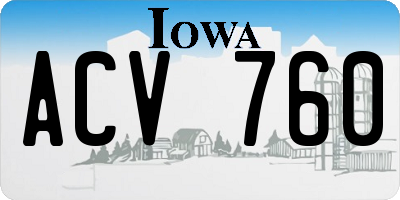 IA license plate ACV760