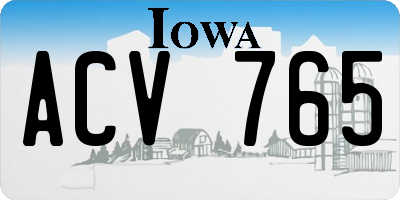 IA license plate ACV765