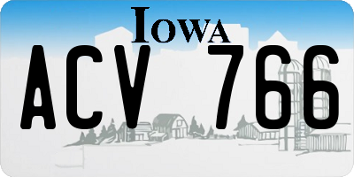 IA license plate ACV766