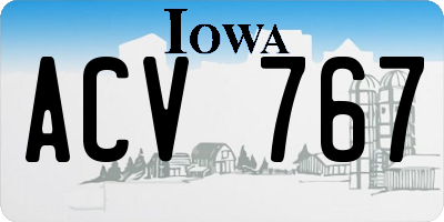 IA license plate ACV767