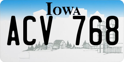 IA license plate ACV768