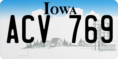 IA license plate ACV769