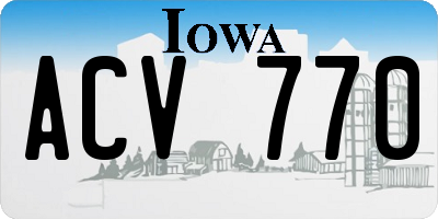 IA license plate ACV770