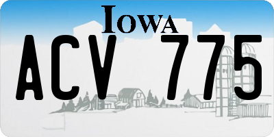 IA license plate ACV775