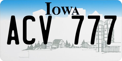 IA license plate ACV777