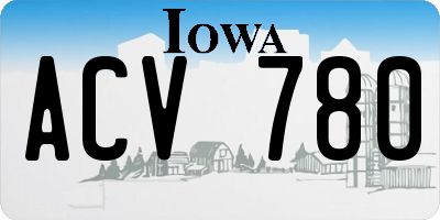 IA license plate ACV780