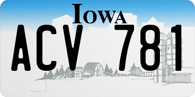 IA license plate ACV781
