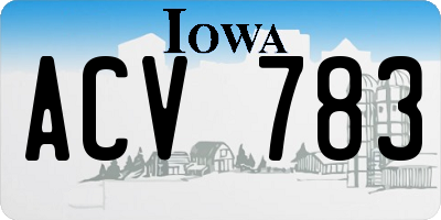 IA license plate ACV783