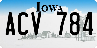 IA license plate ACV784