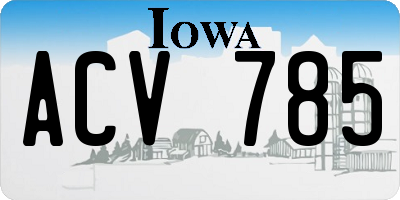 IA license plate ACV785