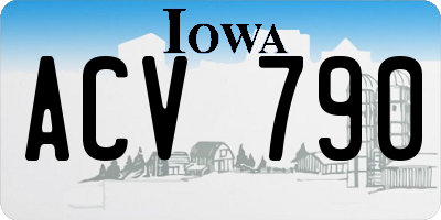 IA license plate ACV790
