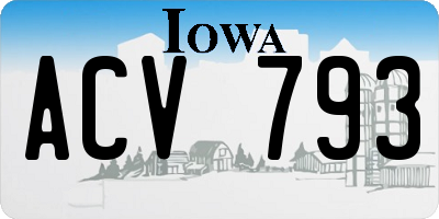 IA license plate ACV793