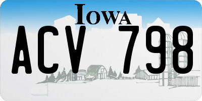 IA license plate ACV798