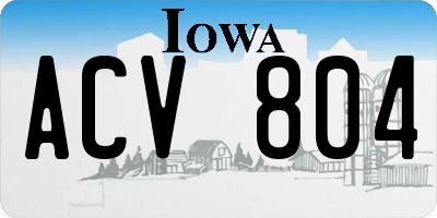 IA license plate ACV804