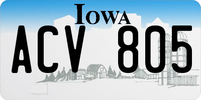 IA license plate ACV805