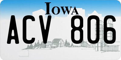 IA license plate ACV806