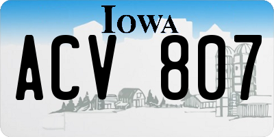 IA license plate ACV807