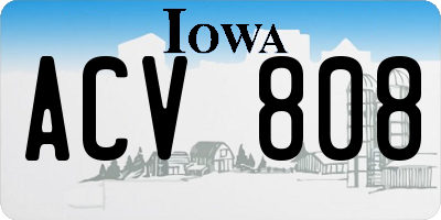 IA license plate ACV808